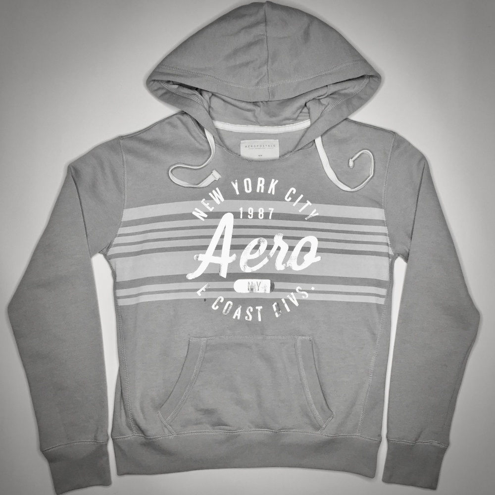 Aero Gray Silver Hoodie Sz M Sweatshirt Activewear